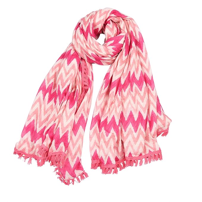 AQVA Printed Cotton Scarf, Soft Scarves Stoles for Summer & Winter for Women & Girls (Size: 70 x 43 Inches)
